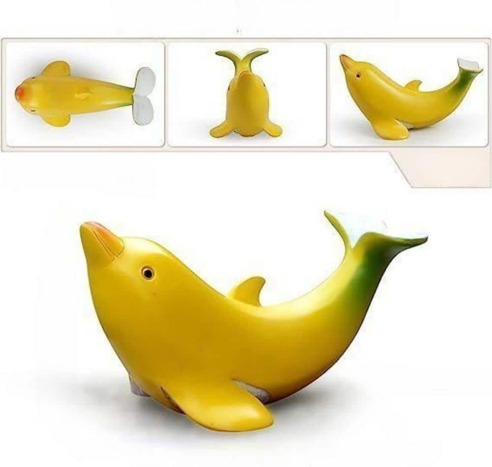 Cubilan Cute Banana Dolphin Home Decor Garden Statues, Funny Dolphin Ornaments Handmade Garden Gnomes