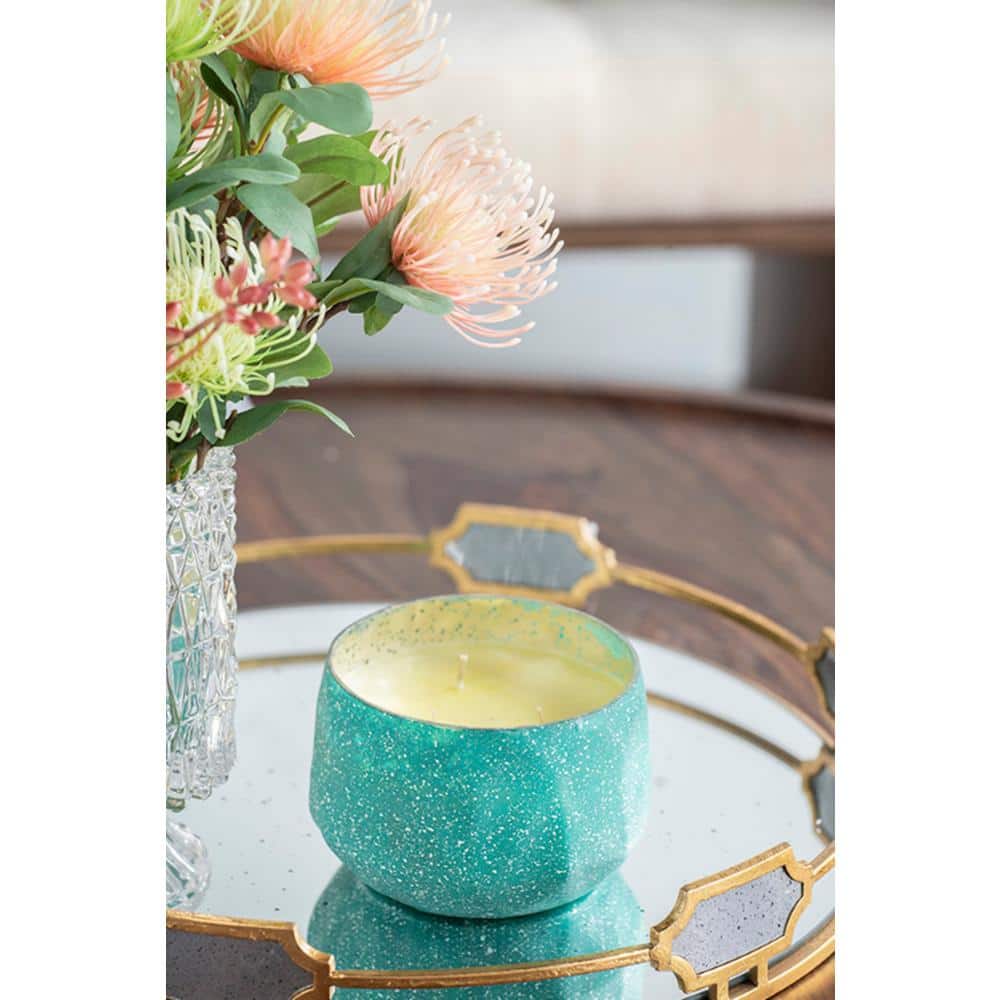 A & B Home 5.5 in. Dia Blue Apple Blossom Soy Wax Candle