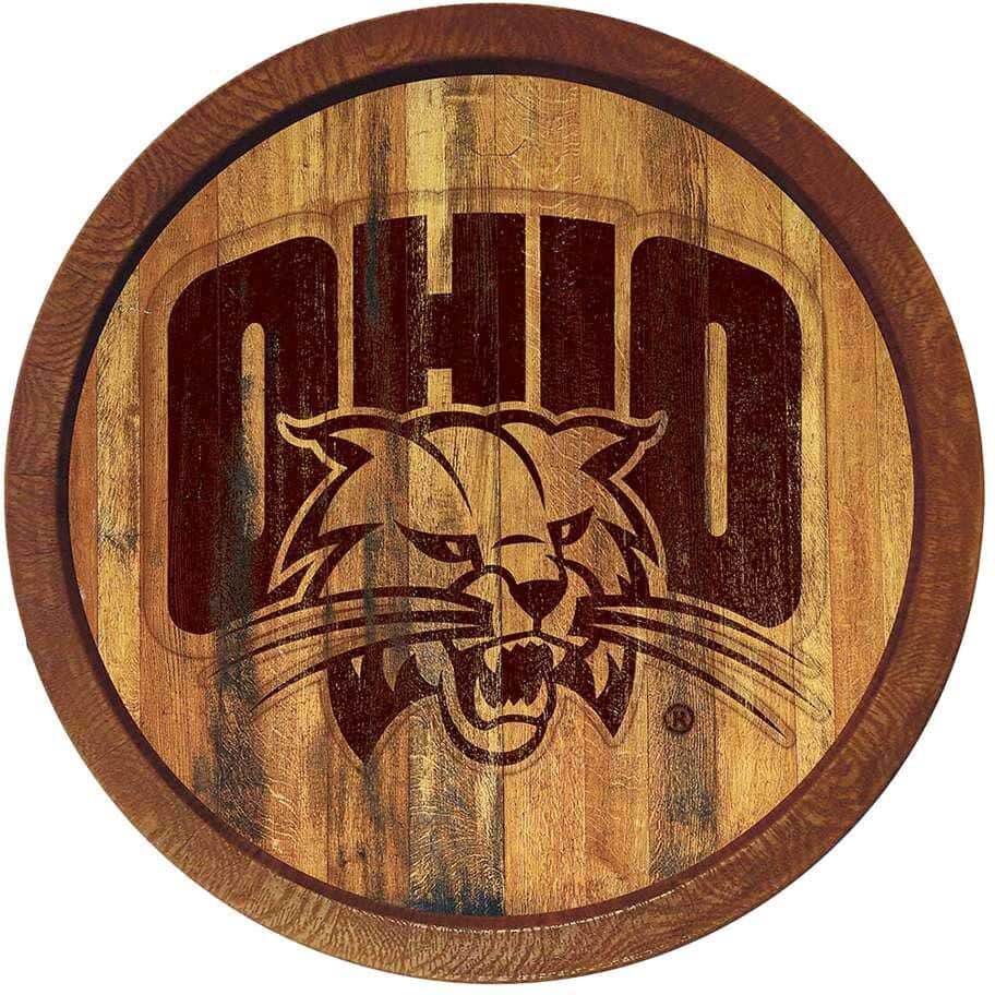 The Fan-Brand 20 in. Ohio University Bobcats Branded "Faux" Barrel Plastic Decorative Sign