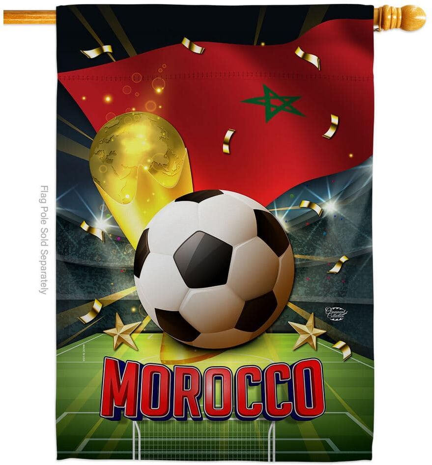 Ornament Collection 28 in. x 40 in. World Cup Morocco Soccer House Flag Double-Sided Sports Decorative Vertical Flags