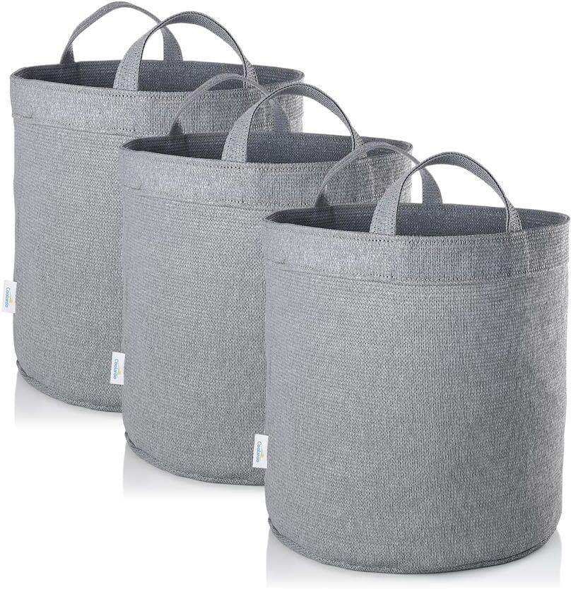 Coolaroo 10 Gal. Steel Grey Fabric Planting Garden Grow Bags with Handles Planter Pot (3-Pack)