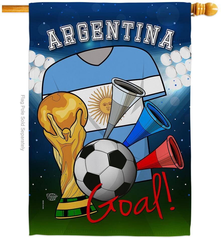 Ornament Collection 28 in. x 40 in. World Cup Argentina Soccer Sports House Flag Double-Sided Decorative Vertical Flags