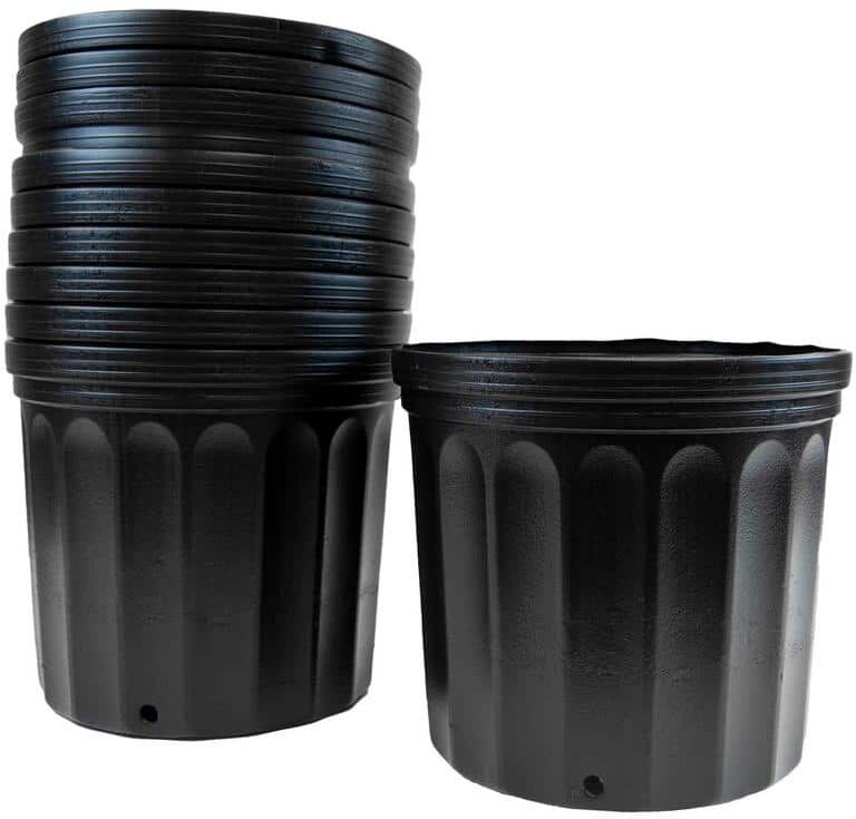 Hydroponics Organic 3 Gal. Black Plastic Nursery Pots (11.36 l) 10-Pack