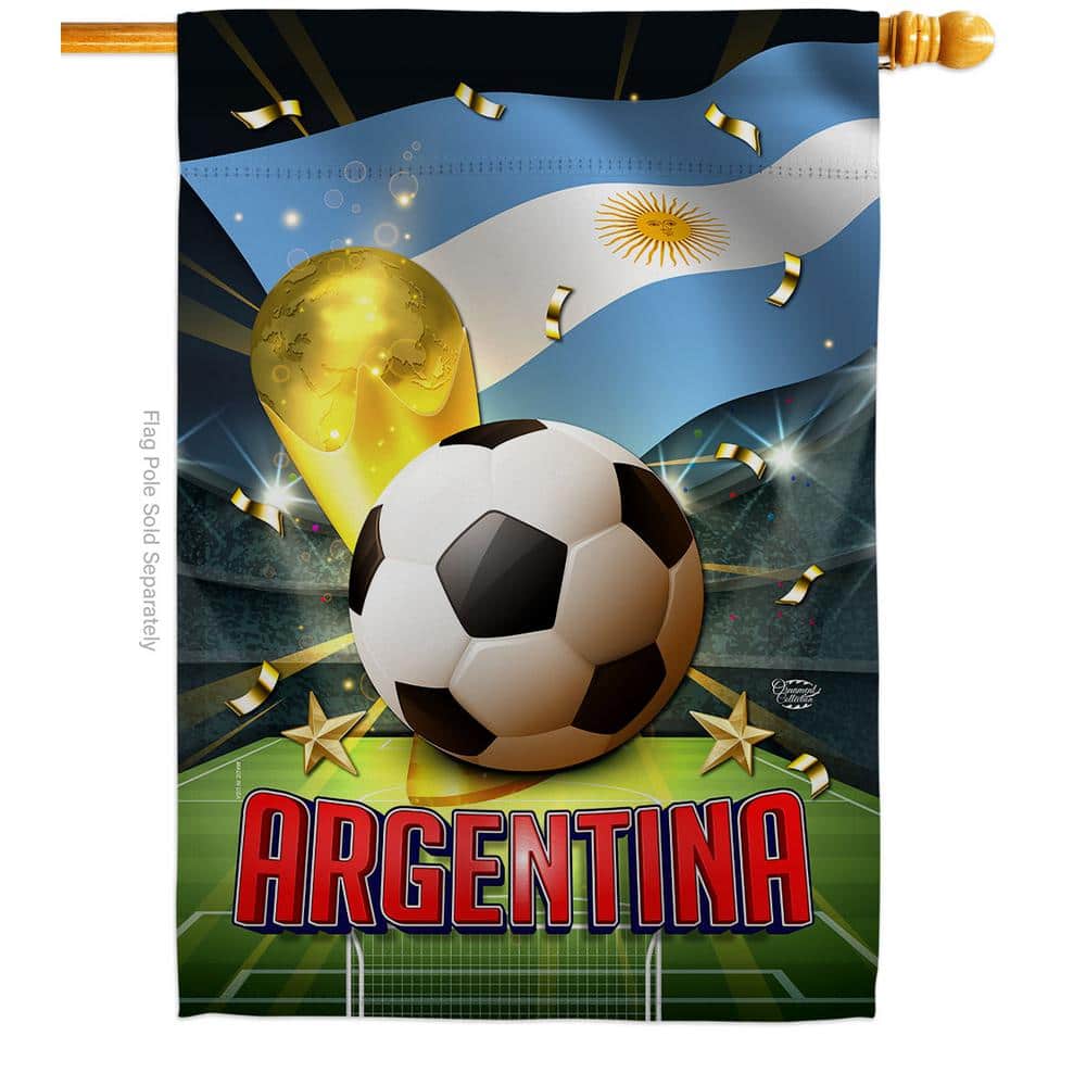 Ornament Collection 28 in. x 40 in. World Cup Argentina Soccer House Flag Double-Sided Sports Decorative Vertical Flags