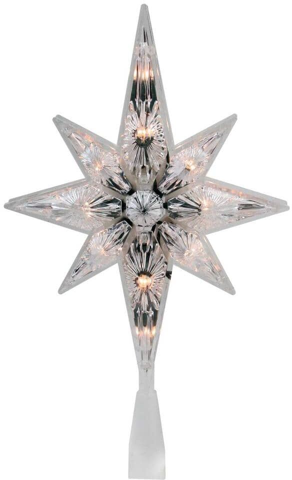 Northlight 10.75 in. Faceted Star of Bethlehem Christmas Tree Topper - Clear Lights