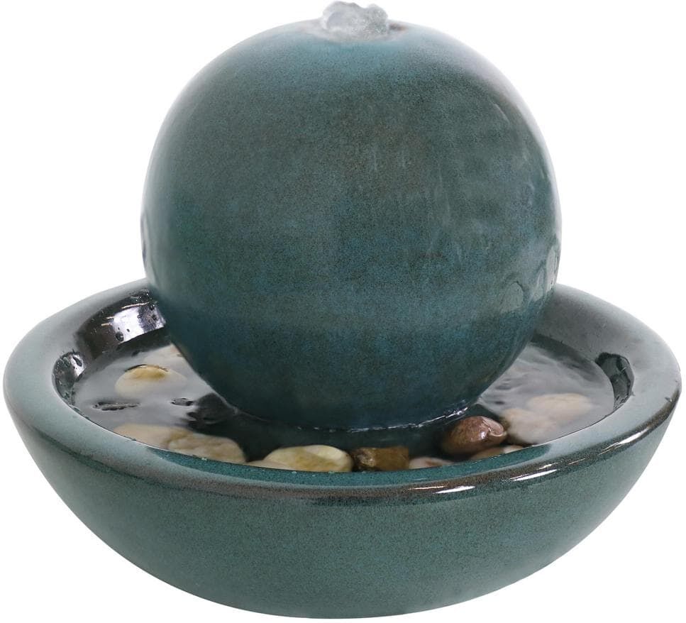 Sunnydaze Decor 7 in. Ceramic Cascading Indoor Tabletop Water Fountain with Orb