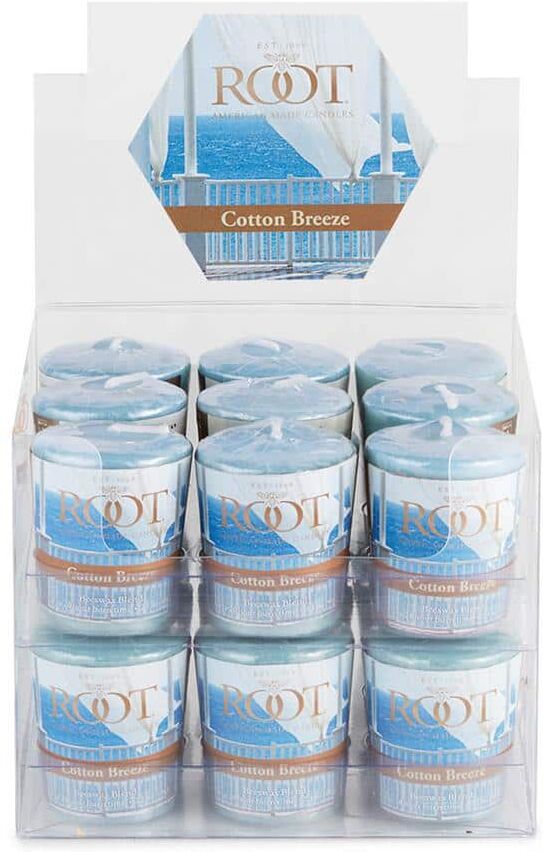 ROOT CANDLES 20-Hour Cotton Breeze Scented Votive Candle (Set of 18)