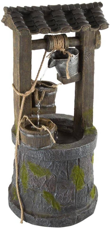 Pure 4-Tier Wishing Well Cascading Waterfall Water Fountain