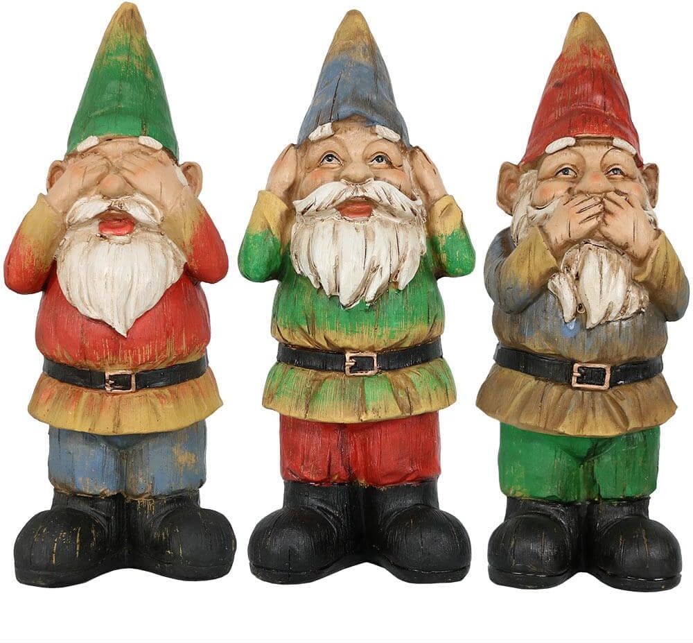 Sunnydaze Decor Hear No Evil Speak No Evil See No Evil 3-Wise Garden Statues (Set of 3)