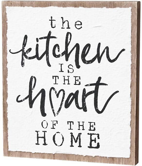 PARISLOFT the Kitchen Is the Heart of the Home Vintage Wood Wall Decorative Sign