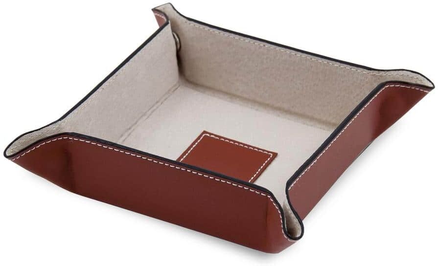 BEY-BERK Saddle Brown Leather Snap Valet