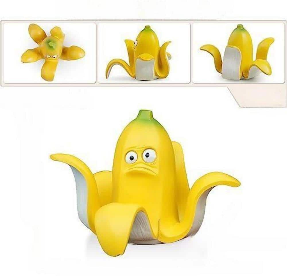 Cubilan Funny Banana Octopus Office Figurines Garden Statues, Quirky Octopus Ornaments Resin Garden Gnomes