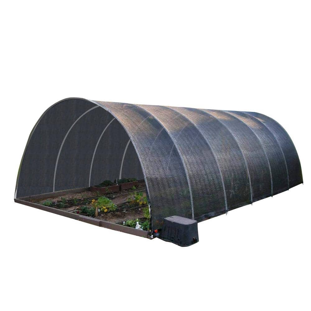 Agfabric 12 ft. x 8 ft., Black Greenhouse Sunblock Shade Cloth with Grommets 80%