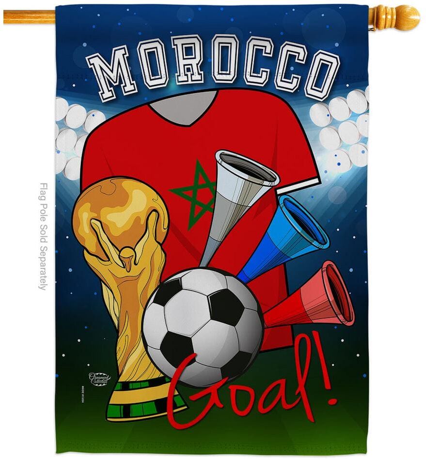 Ornament Collection 28 in. x 40 in. World Cup Morocco Soccer Sports House Flag Double-Sided Decorative Vertical Flags