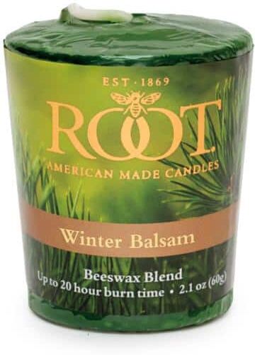 ROOT CANDLES 20-Hour Winter Balsam Scented Votive Candle (Set of 18)