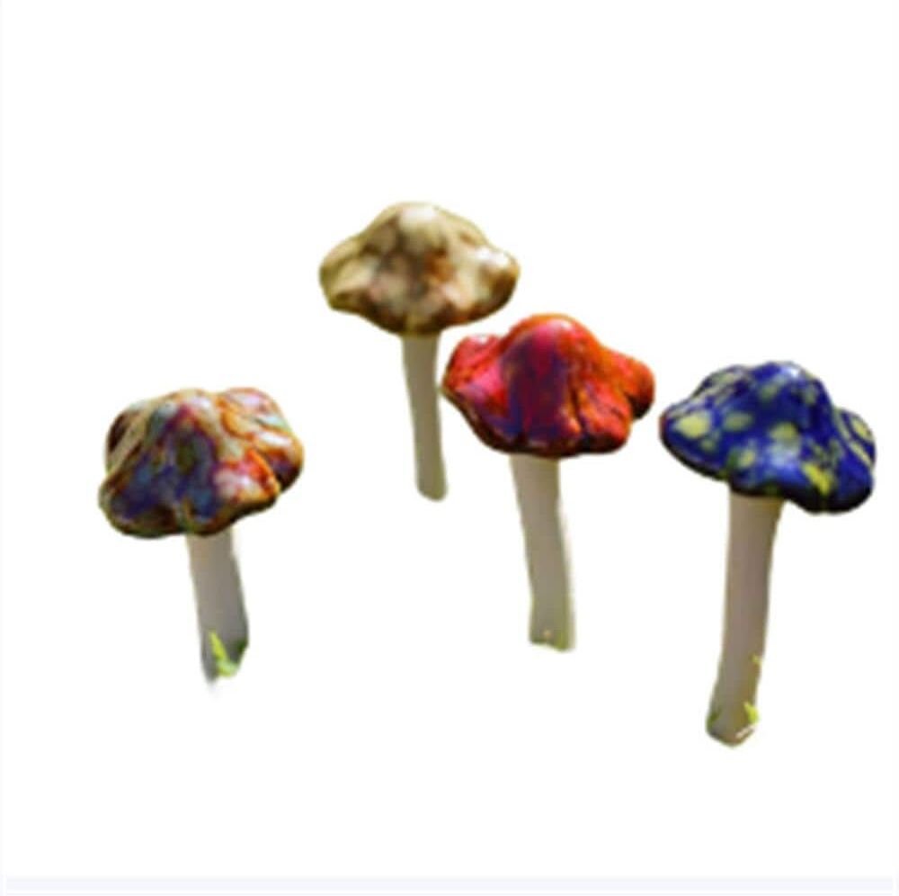 ITOPFOX Garden Decoration Ceramic Ornament Mushroom, Gift for Your Relatives, Friends, Colleagues, and Much More