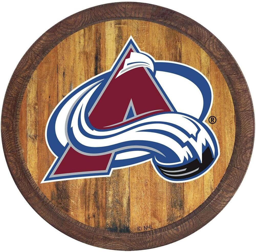 The Fan-Brand 20 in. Colorado Avalanche "Faux" Barrel Plastic Decorative Sign