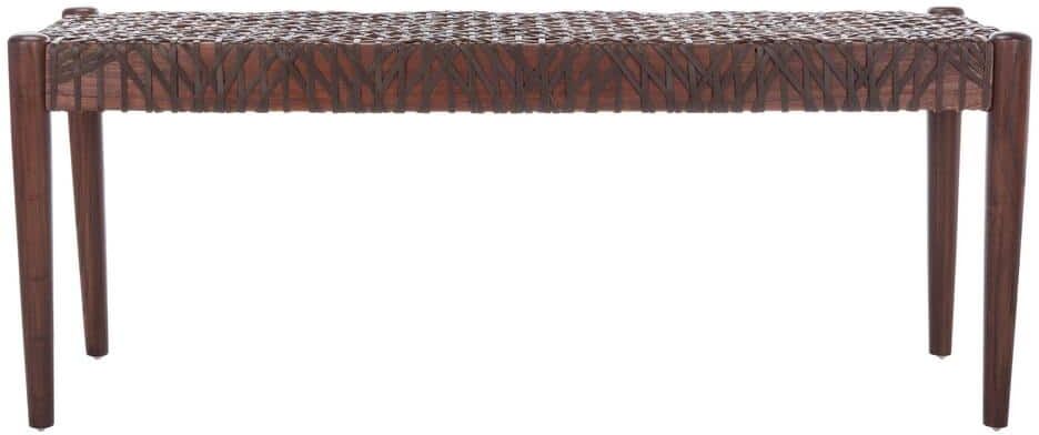 SAFAVIEH Bandelier 18 in. H x 47 in. W x 16 in. D Brown Weaved Bench