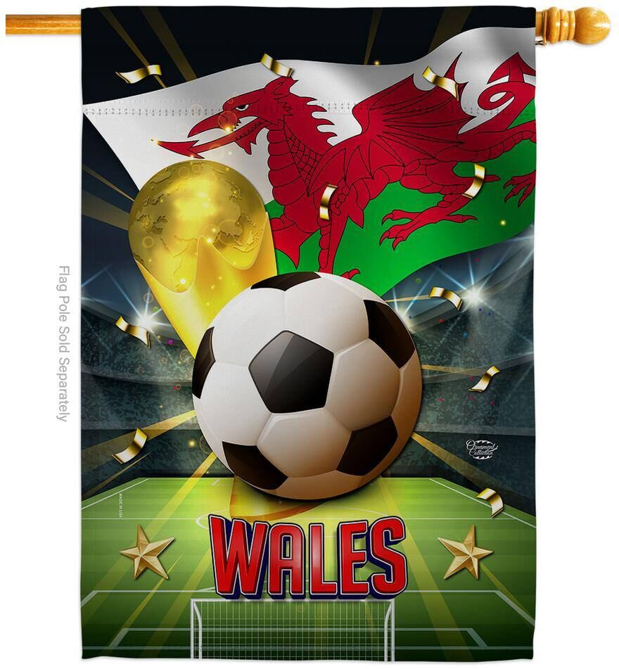 Ornament Collection 28 in. x 40 in. World Cup Wales Soccer House Flag Double-Sided Sports Decorative Vertical Flags