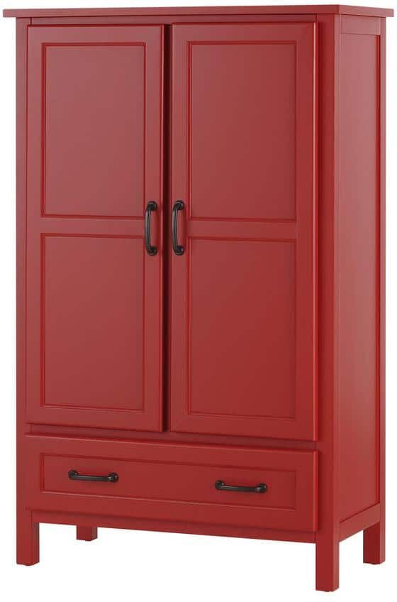 StyleWell Chili Red Wood Kitchen Pantry (30 in. W x 47 in. H)