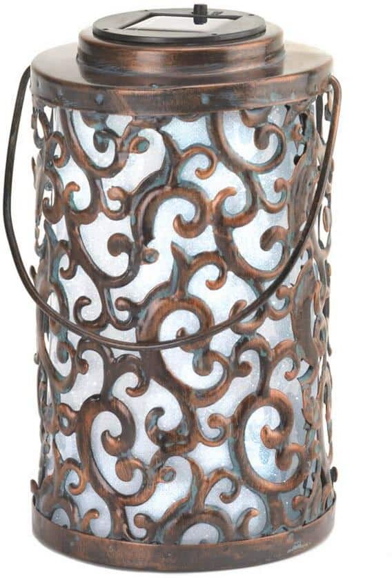 Zingz & Thingz 8.25 in. Garden Gate Solar Lantern