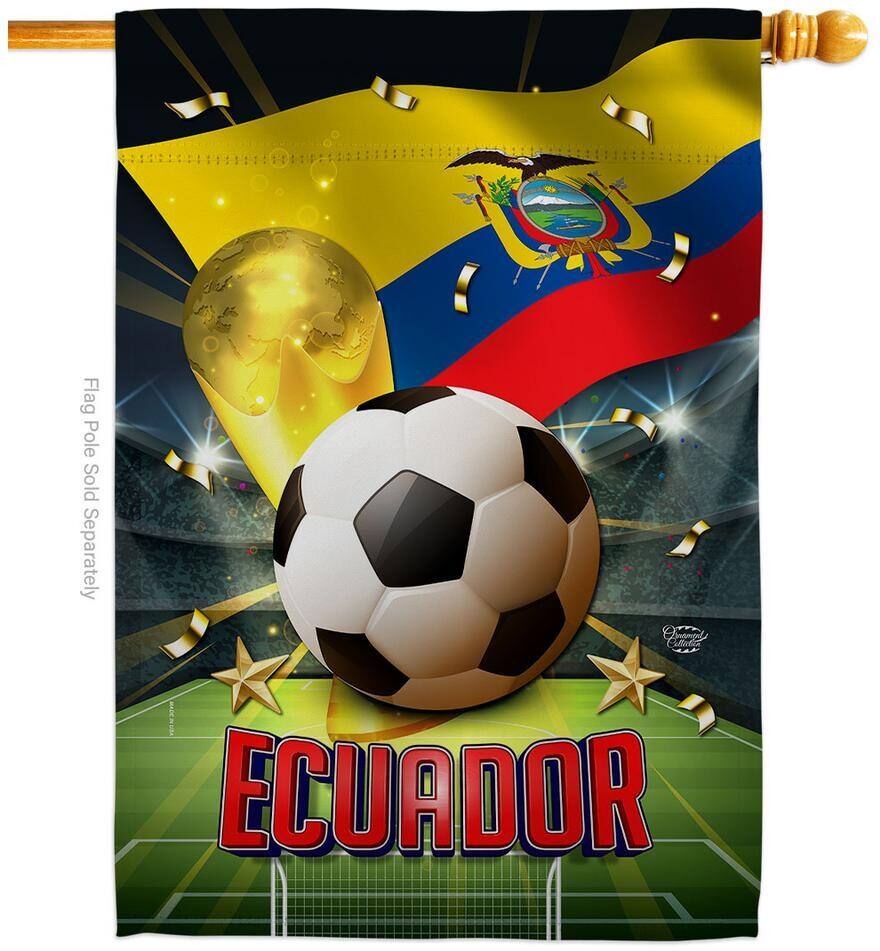 Ornament Collection 28 in. x 40 in. World Cup Ecuador Soccer House Flag Double-Sided Sports Decorative Vertical Flags