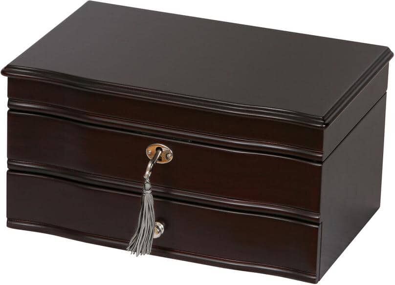 Mele & Co Davina Mahogany Finish Wooden Jewelry Box