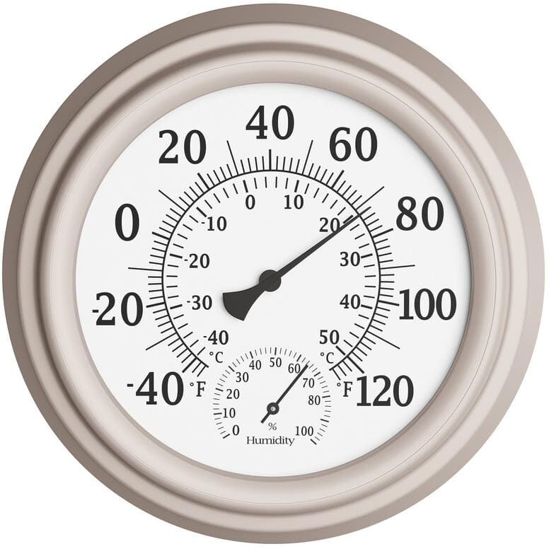 Earth Worth Indoor/Outdoor 8 in. Waterproof Wall Thermometer and Hygrometer