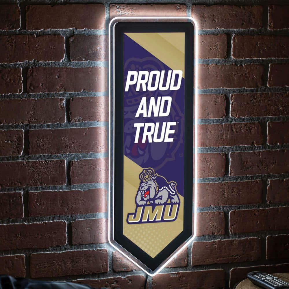 Evergreen James Madison University Pennant 9 in. x 23 in. Plug-in LED Lighted Sign