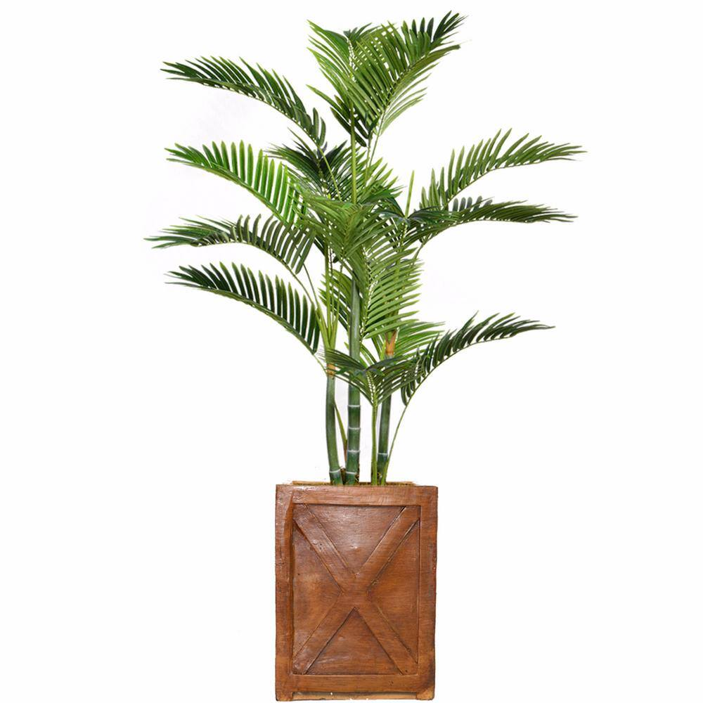 VINTAGE HOME 57 in. Tall Palm Tree Artificial Decorative Faux with Burlap Kit and Fiberstone Planter