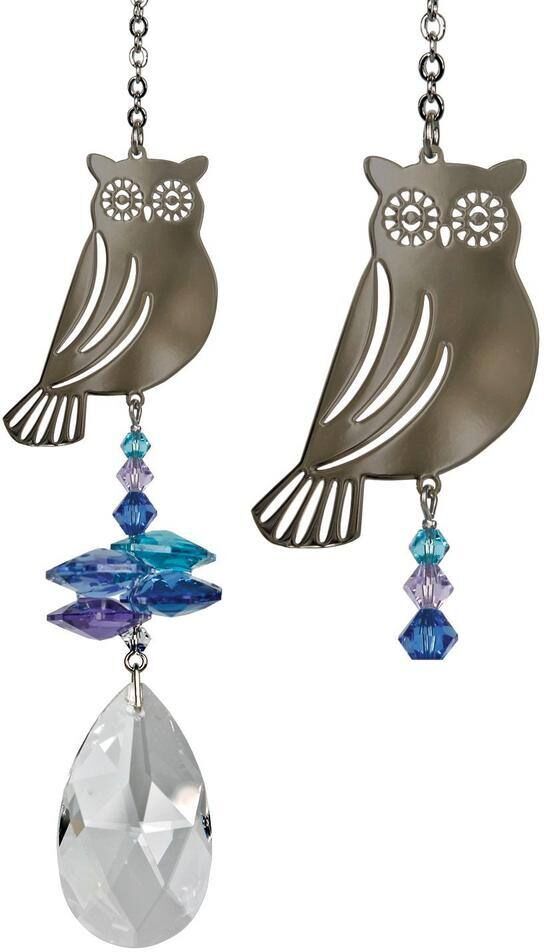 WOODSTOCK CHIMES Woodstock Rainbow Makers Collection, Crystal Fantasy, 4.5 in. Owl Crystal Suncatcher