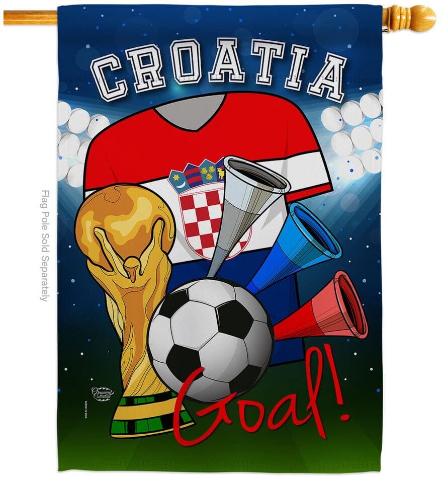 Ornament Collection 28 in. x 40 in. World Cup Croatia Soccer Sports House Flag Double-Sided Decorative Vertical Flags