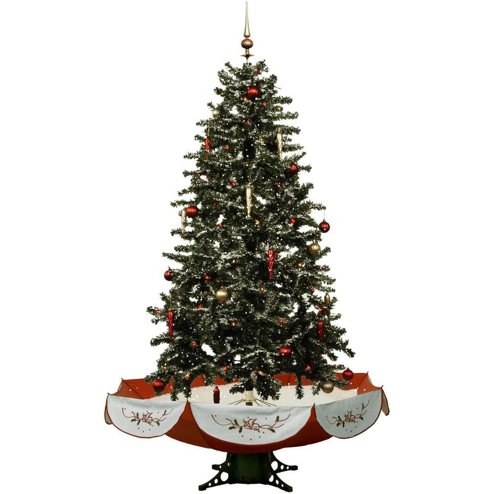 Christmas Time 4 ft. Green Prelit Artificial Christmas Tree with Music and Green Umbrella Base