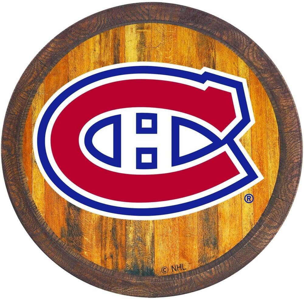 The Fan-Brand 20 in. Montreal Canadiens "Faux" Barrel Plastic Decorative Sign