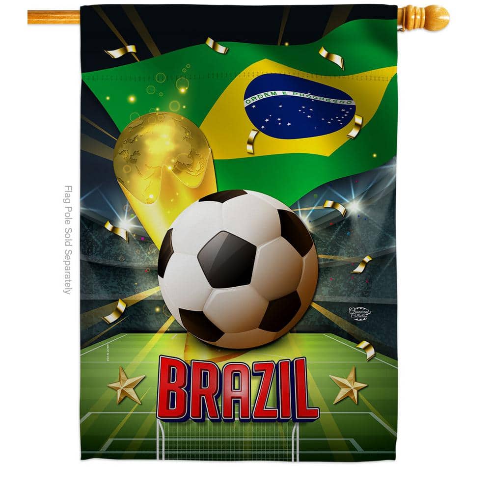 Ornament Collection 28 in. x 40 in. World Cup Brazil Soccer House Flag Double-Sided Sports Decorative Vertical Flags