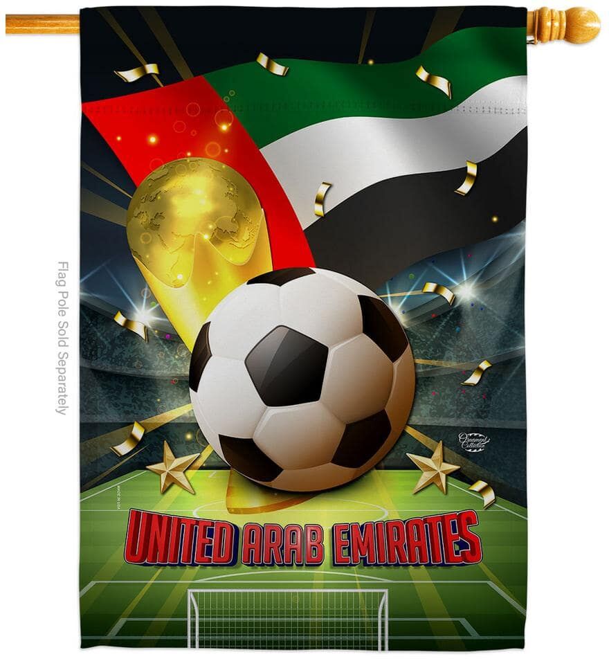 Ornament Collection 28 in. x 40 in. World Cup United Arab Emirates Soccer House Flag Double-Sided Sports Decorative Vertical Flags