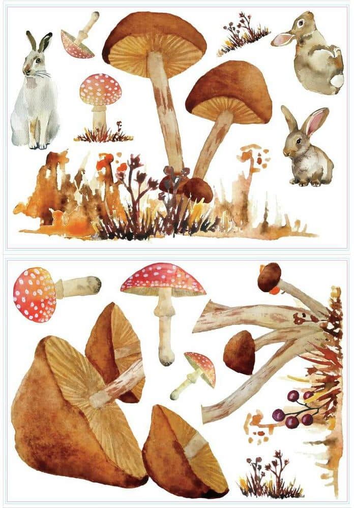 RoomMates Mushroom Giant Peel and Stick Wall Decals