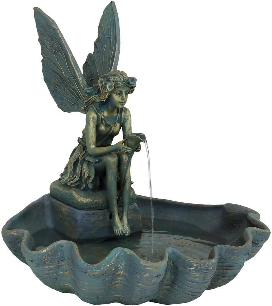 Sunnydaze Decor 30 in. Cascading Fairy Shell Outdoor Water Fountain