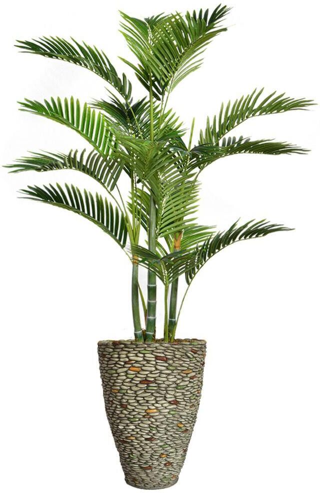 VINTAGE HOME 61.5 in. Tall Palm Tree Artificial Decorative Faux with Burlap Kit and Fiberstone Planter