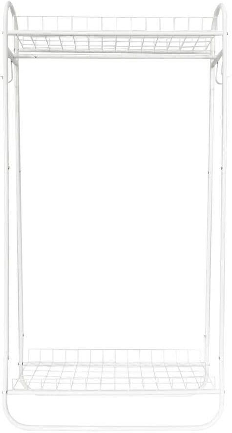 maocao hoom 33 in. W x 65 in. H White Metal Clothes Rack with Shelves