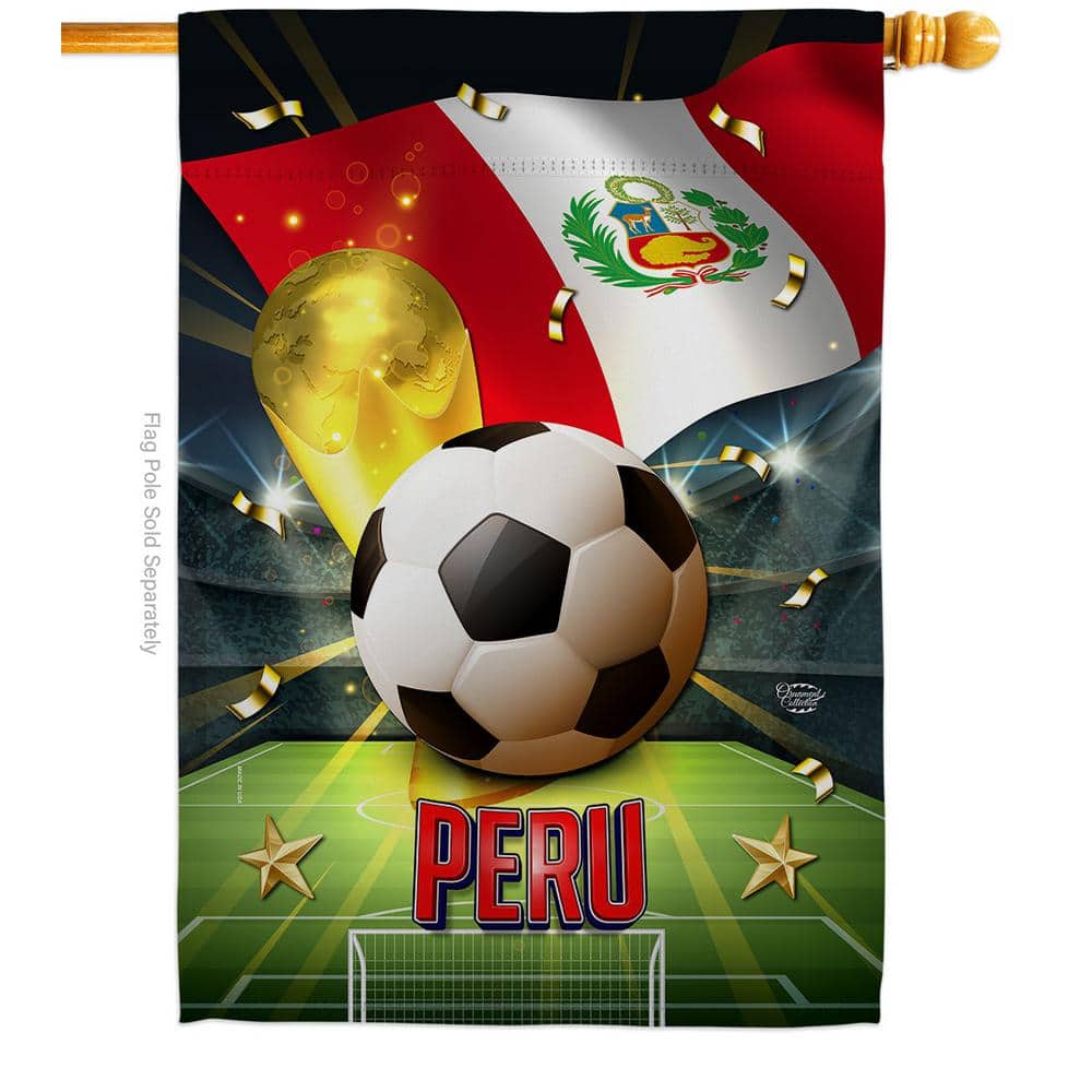 Ornament Collection 28 in. x 40 in. World Cup Peru Soccer House Flag Double-Sided Sports Decorative Vertical Flags