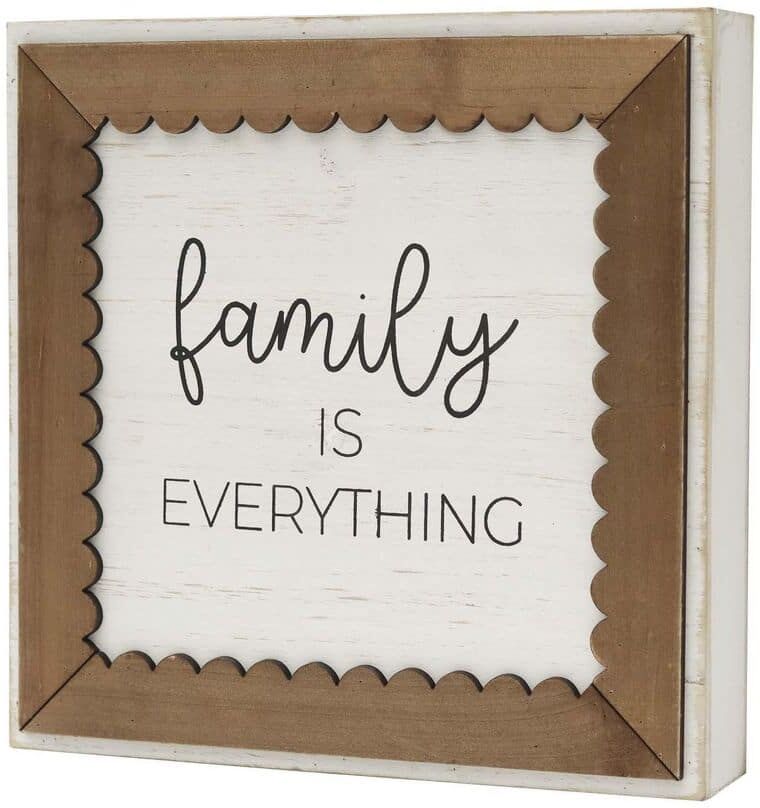 PARISLOFT Family Is Everything Framed Wood Wall Decorative Sign