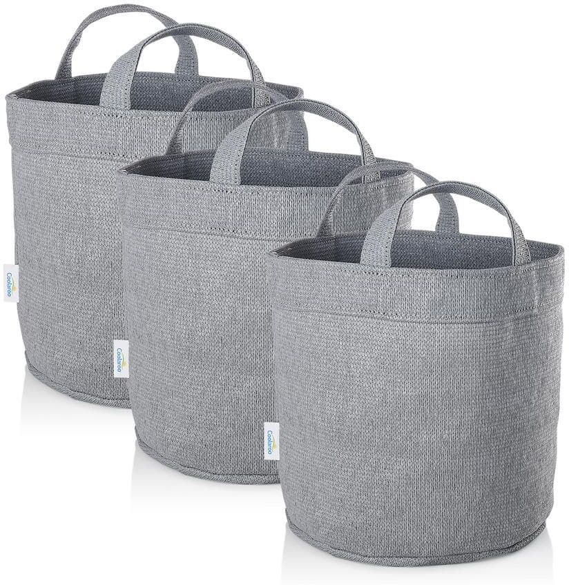 Coolaroo 5 Gal. Steel Grey Fabric Planting Garden Grow Bags with Handles Planter Pot (3-Pack)