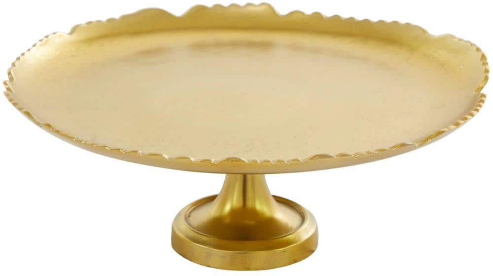 CosmoLiving by Cosmopolitan Gold Decorative Cake Stand with Pedestal Base