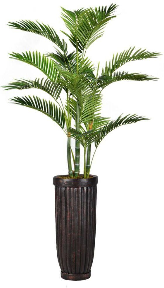 VINTAGE HOME 69 in. Tall Palm Tree Artificial Decorative Faux with Burlap Kit and Fiberstone Planter