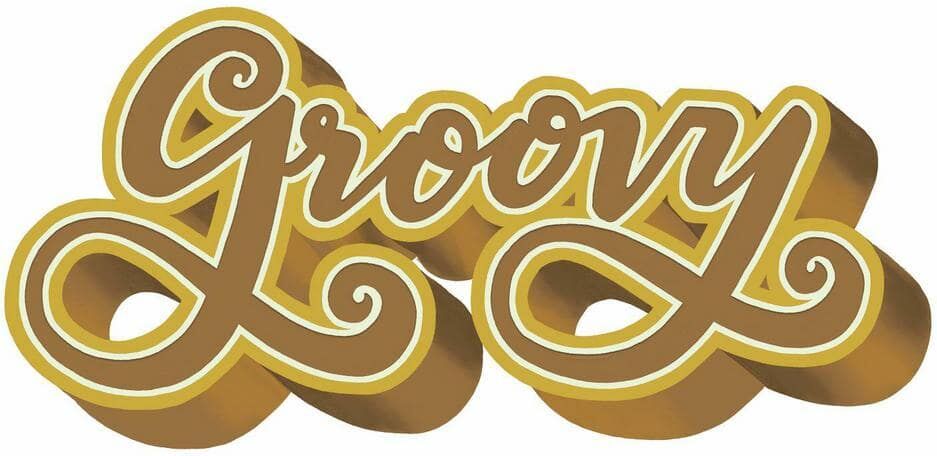 RoomMates Gold Groovy Retro Peel and Stick Giant Wall Decals