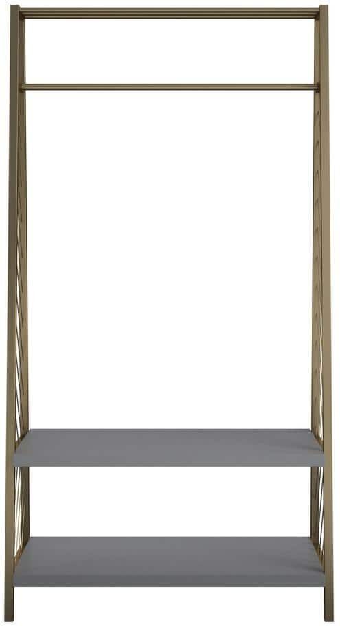 CosmoLiving by Cosmopolitan Brielle Metal and Hollow Core Graphite Gray Entryway Clothes Rack (37.4 in. W x 70.87 in. H x 15.67 in. D)