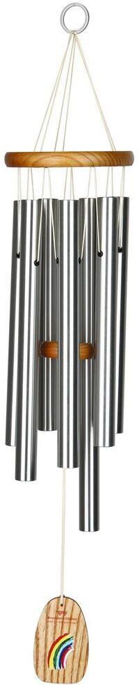 WOODSTOCK CHIMES Signature Collection, Over The Rainbow Chime, 27 in. Silver Wind Chime OVER