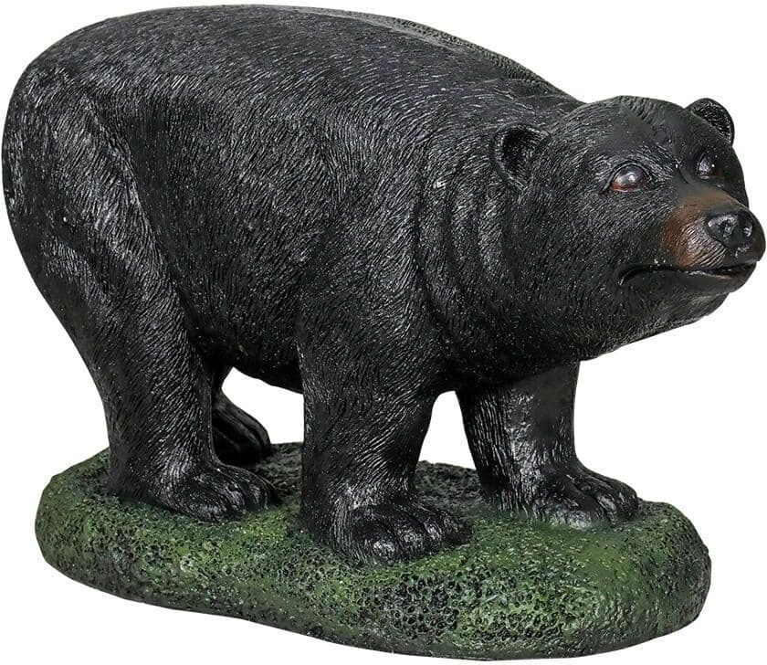 Watnature Cement Gardening Gift Statue - 15.5"x11.4"x15.7"Indoor Ornament Outdoor Statue with Black Bear Design for Home Decor