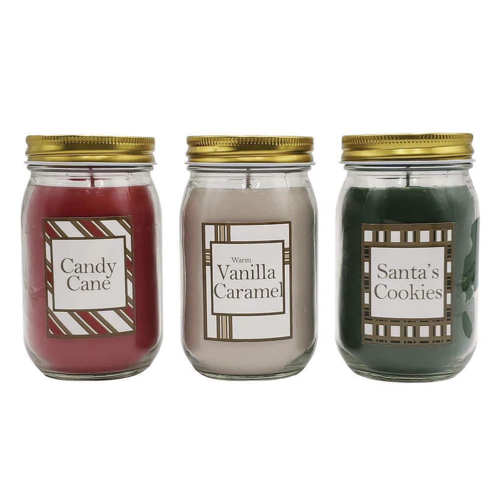 LUMABASE Scented Candles Holiday Collection in 18 oz. Glass Jars (3 Count)